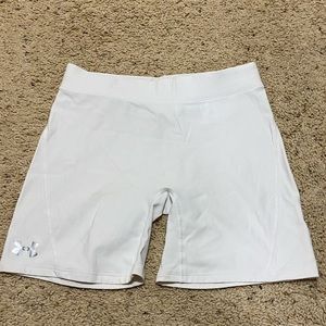 White spandex shorts